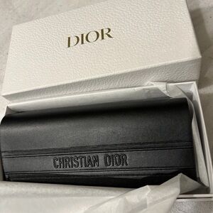 Dior Black Sunglass Case with Logo and box